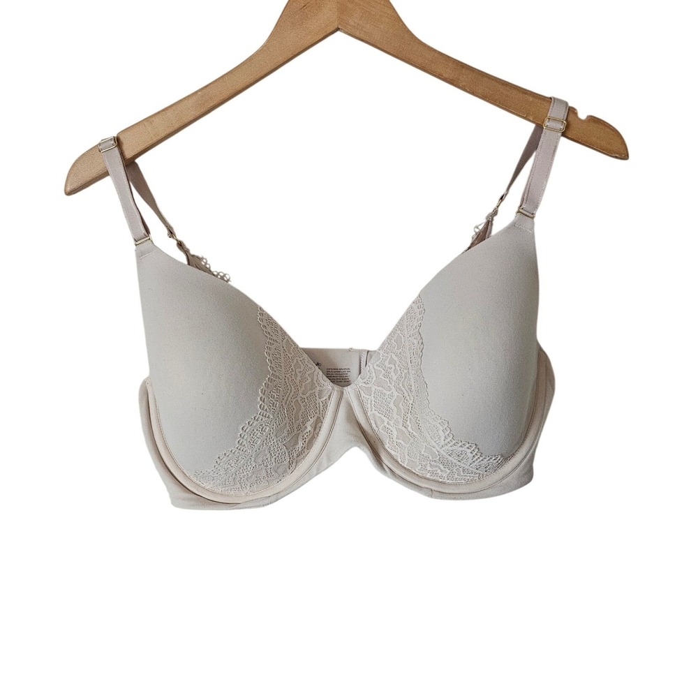 Soma Embraceable Enchanting Lace J-Hook Bra Beige 38DD Full Coverage